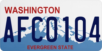 WA license plate AFC0104