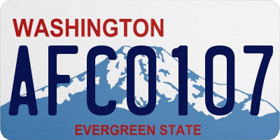 WA license plate AFC0107