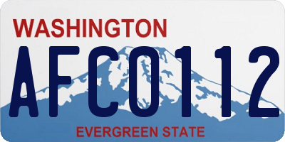 WA license plate AFC0112