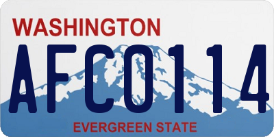 WA license plate AFC0114
