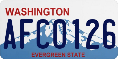 WA license plate AFC0126