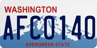 WA license plate AFC0140