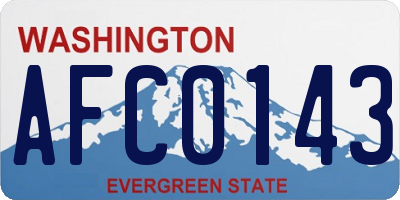 WA license plate AFC0143