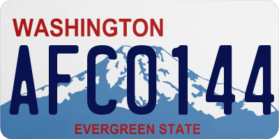 WA license plate AFC0144