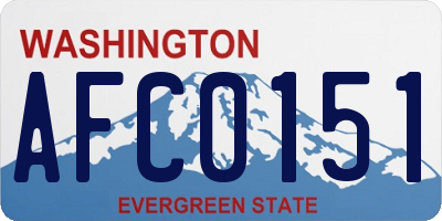 WA license plate AFC0151