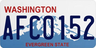 WA license plate AFC0152