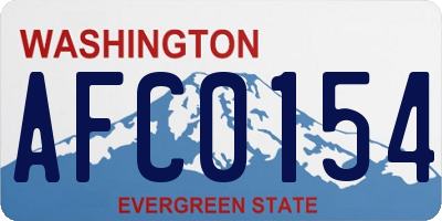 WA license plate AFC0154