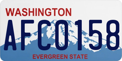 WA license plate AFC0158