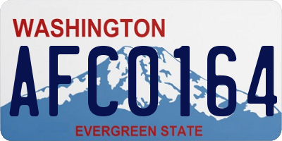 WA license plate AFC0164