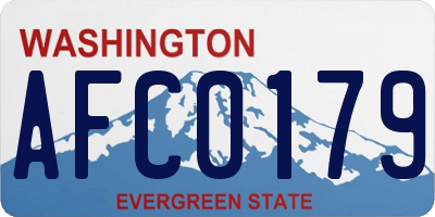 WA license plate AFC0179