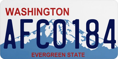 WA license plate AFC0184