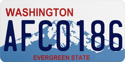 WA license plate AFC0186