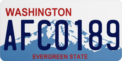 WA license plate AFC0189