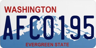 WA license plate AFC0195