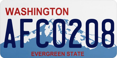 WA license plate AFC0208