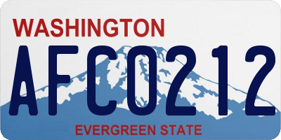 WA license plate AFC0212