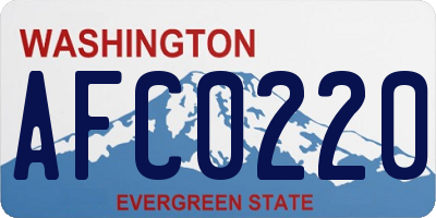 WA license plate AFC0220