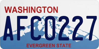 WA license plate AFC0227