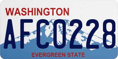 WA license plate AFC0228