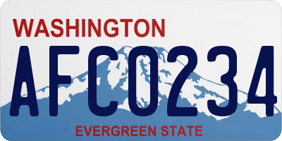 WA license plate AFC0234