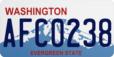 WA license plate AFC0238