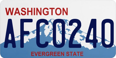 WA license plate AFC0240