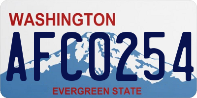 WA license plate AFC0254