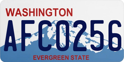 WA license plate AFC0256