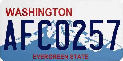 WA license plate AFC0257
