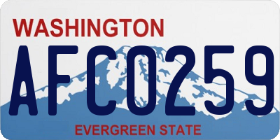 WA license plate AFC0259