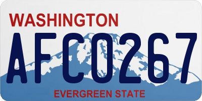 WA license plate AFC0267
