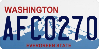 WA license plate AFC0270