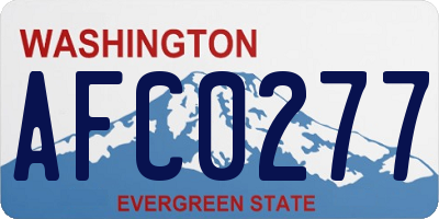 WA license plate AFC0277