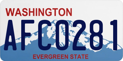 WA license plate AFC0281