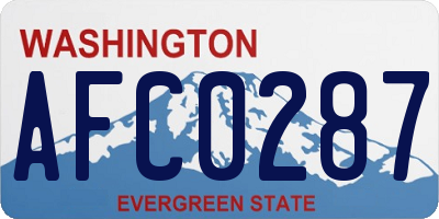 WA license plate AFC0287