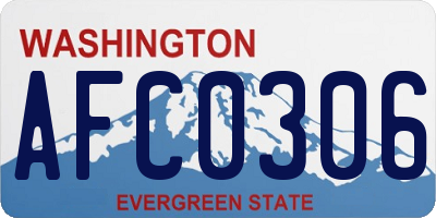 WA license plate AFC0306