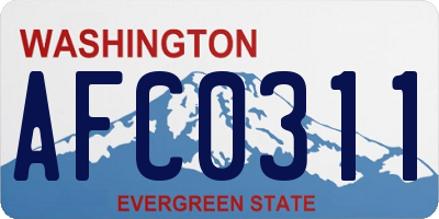 WA license plate AFC0311