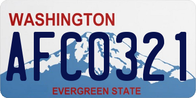 WA license plate AFC0321