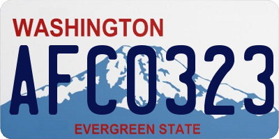 WA license plate AFC0323