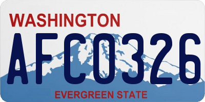 WA license plate AFC0326