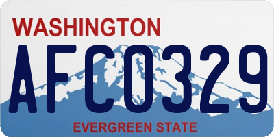 WA license plate AFC0329