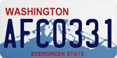 WA license plate AFC0331