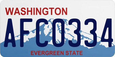 WA license plate AFC0334