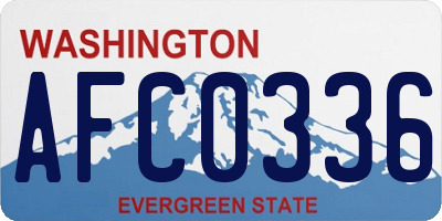 WA license plate AFC0336
