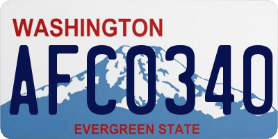 WA license plate AFC0340