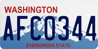 WA license plate AFC0344