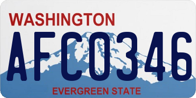 WA license plate AFC0346