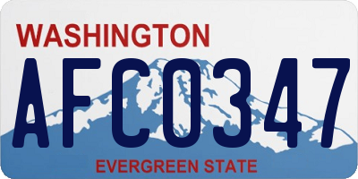 WA license plate AFC0347