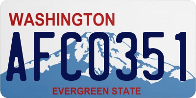 WA license plate AFC0351