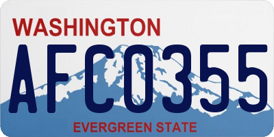 WA license plate AFC0355